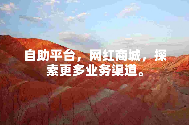 自助平台，网红商城，探索更多业务渠道。