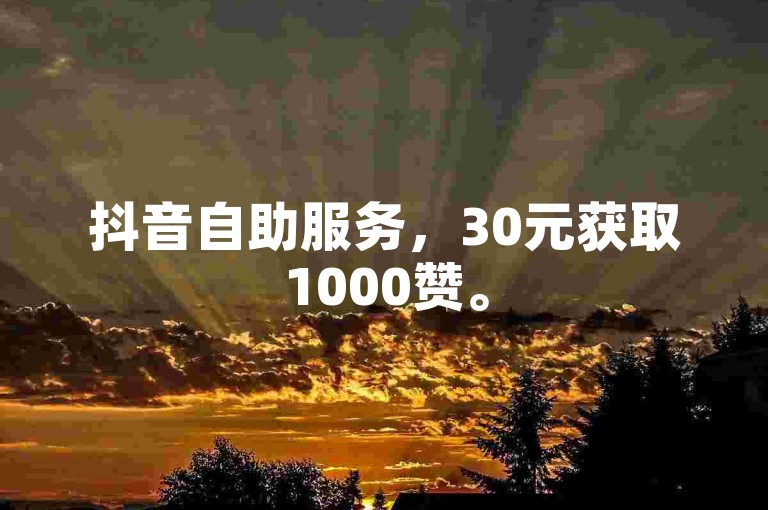 抖音自助服务，30元获取1000赞。