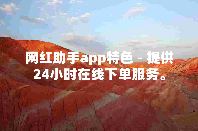 网红助手app特色 - 提供24小时在线下单服务。