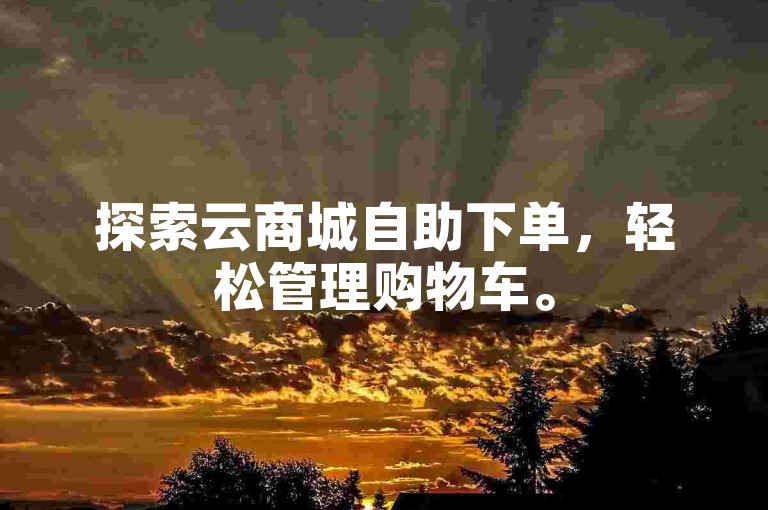 探索云商城自助下单，轻松管理购物车。