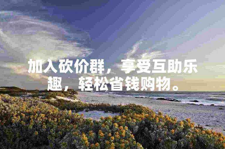 加入砍价群，享受互助乐趣，轻松省钱购物。