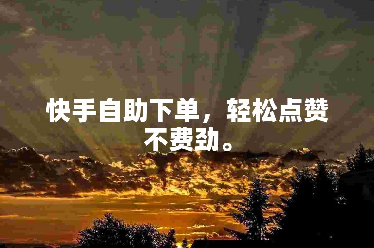 快手自助下单，轻松点赞不费劲。