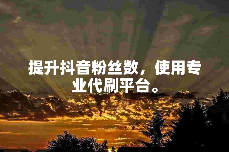 提升抖音粉丝数，使用专业代刷平台。