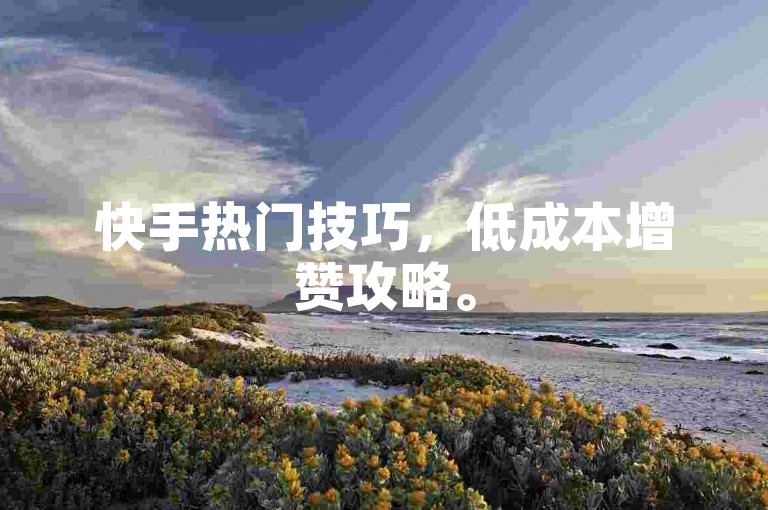 快手热门技巧，低成本增赞攻略。