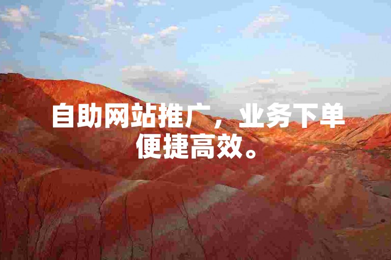 自助网站推广，业务下单便捷高效。