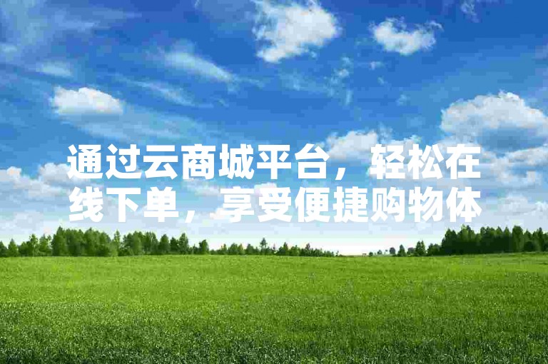 通过云商城平台，轻松在线下单，享受便捷购物体验。