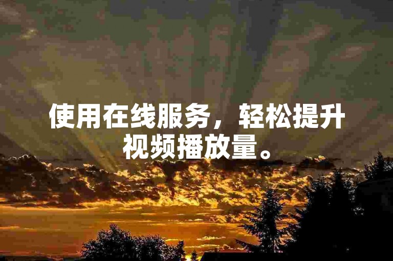 使用在线服务，轻松提升视频播放量。