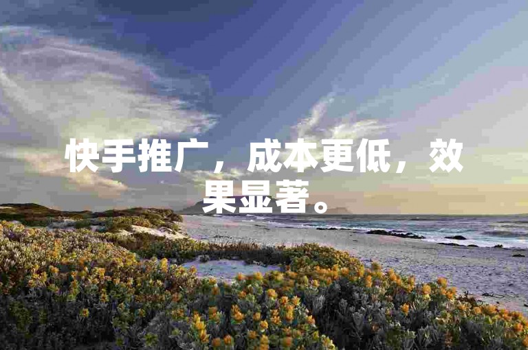 快手推广，成本更低，效果显著。