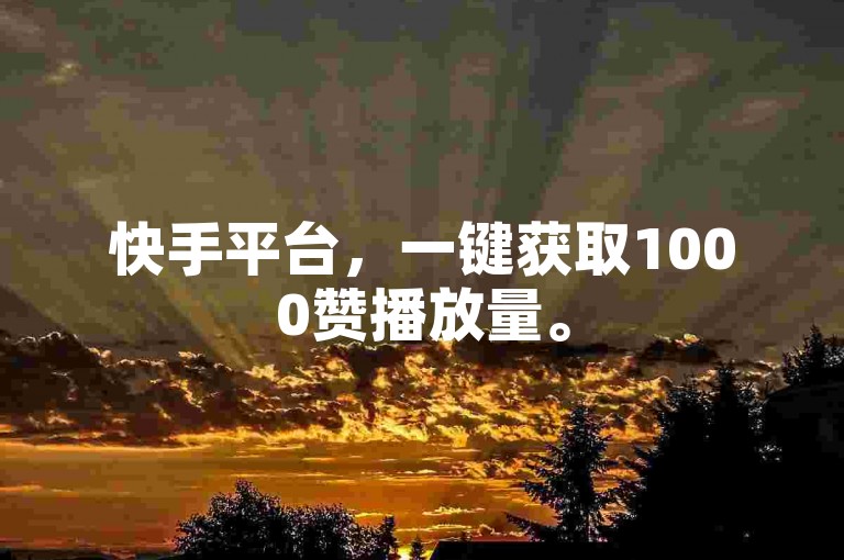 快手平台，一键获取1000赞播放量。