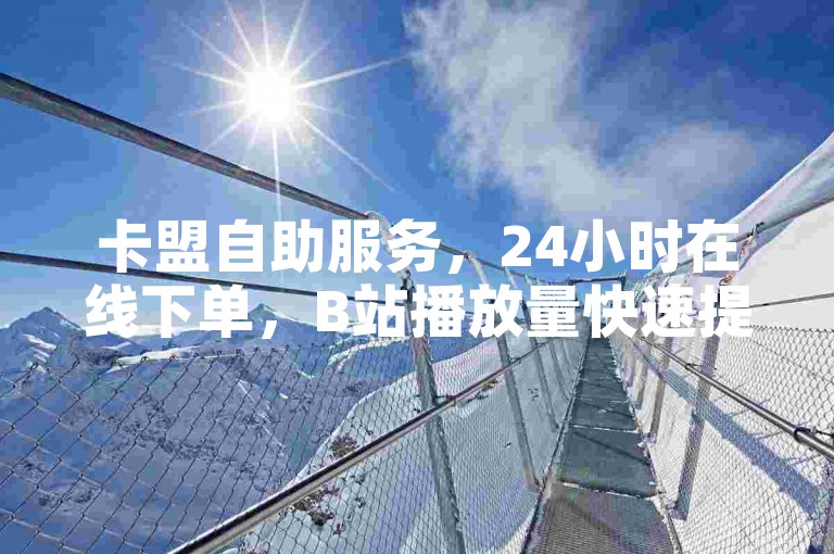 卡盟自助服务，24小时在线下单，B站播放量快速提升。