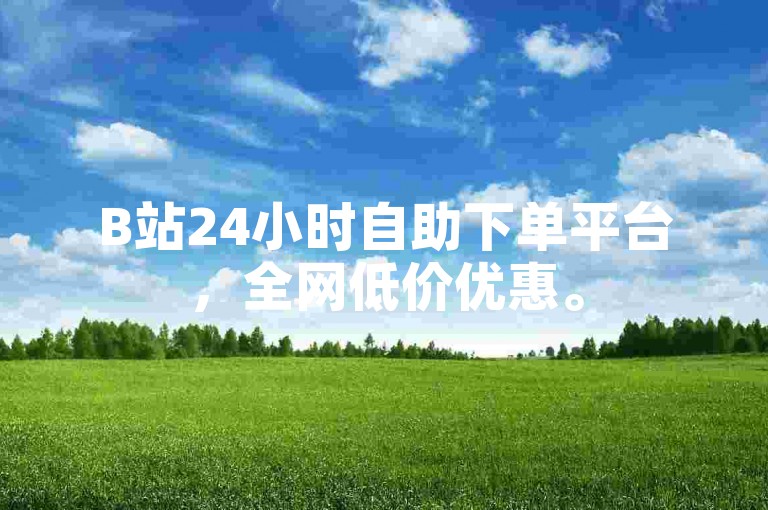 B站24小时自助下单平台，全网低价优惠。