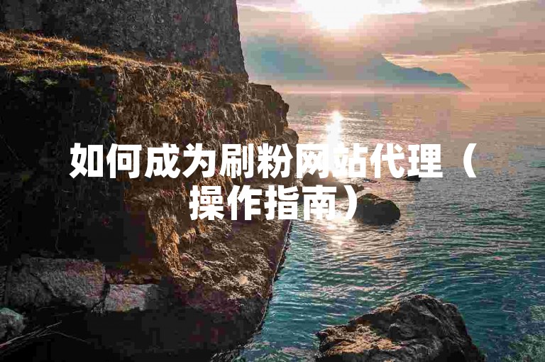 如何成为刷粉网站代理（操作指南）