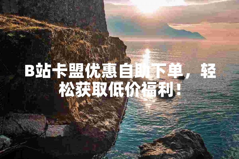 B站卡盟优惠自助下单，轻松获取低价福利！