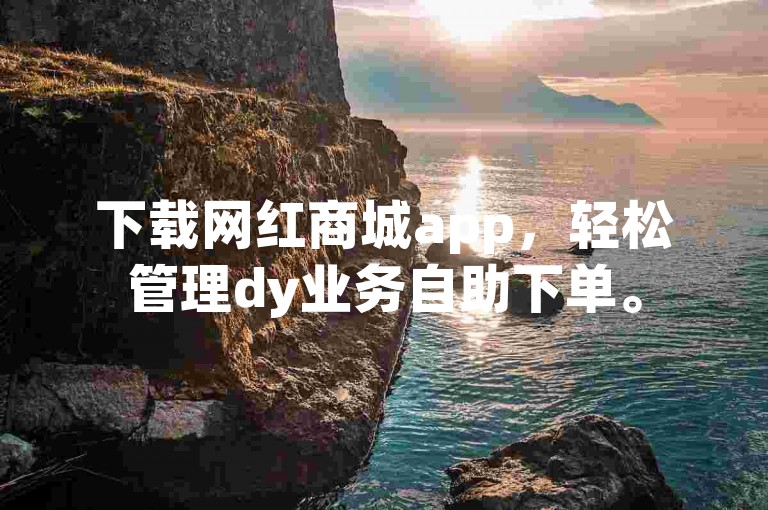下载网红商城app，轻松管理dy业务自助下单。