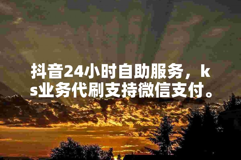 抖音24小时自助服务，ks业务代刷支持微信支付。