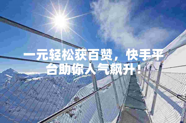 一元轻松获百赞，快手平台助你人气飙升！