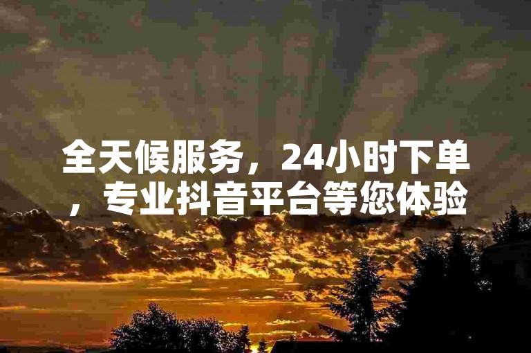 全天候服务，24小时下单，专业抖音平台等您体验！