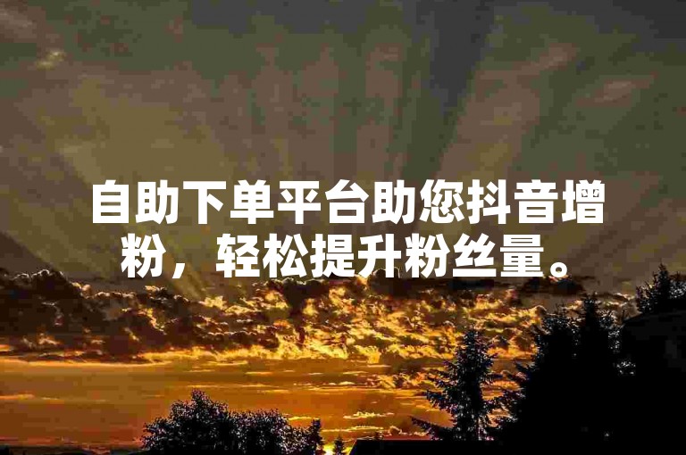 自助下单平台助您抖音增粉，轻松提升粉丝量。
