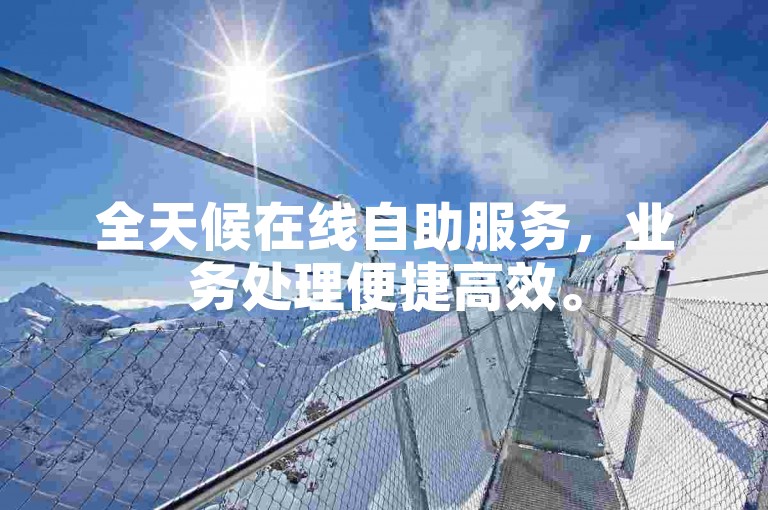 全天候在线自助服务，业务处理便捷高效。