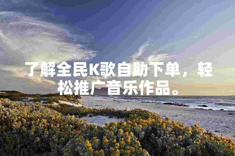 了解全民K歌自助下单，轻松推广音乐作品。