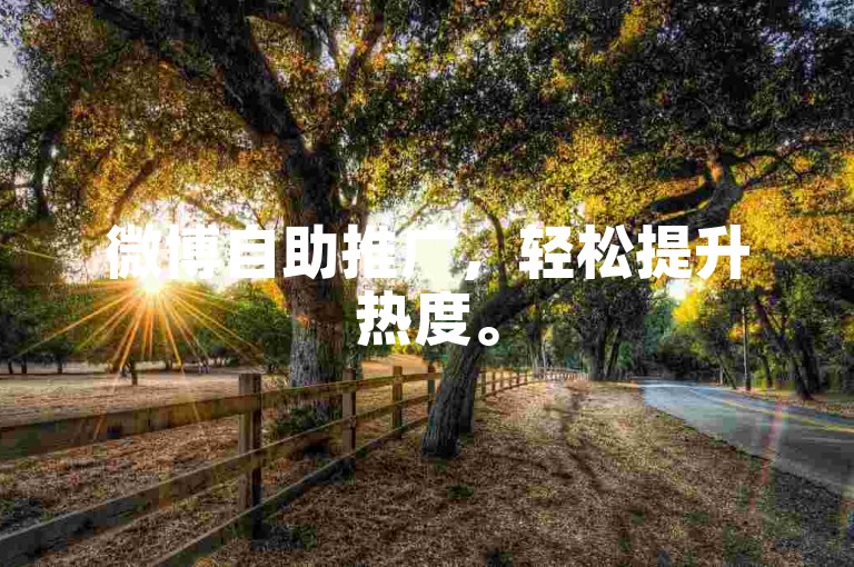 微博自助推广，轻松提升热度。