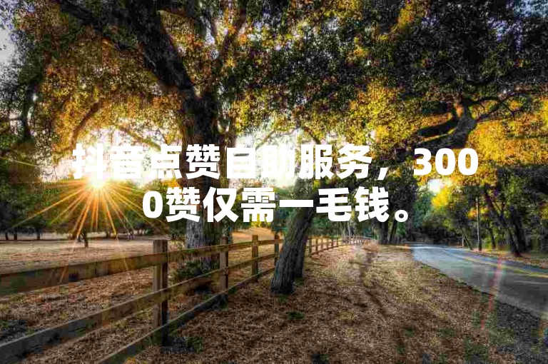 抖音点赞自助服务，3000赞仅需一毛钱。