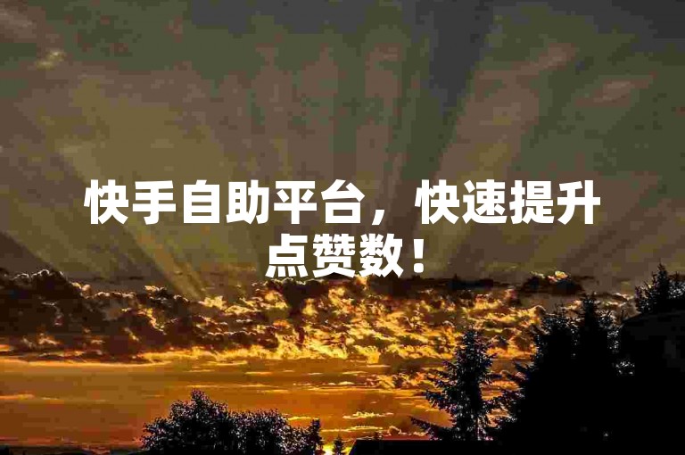 快手自助平台，快速提升点赞数！