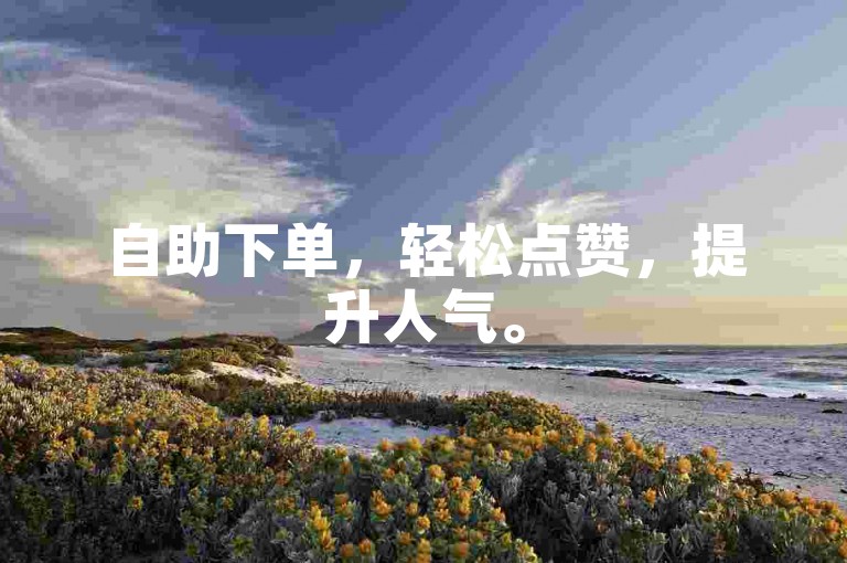 自助下单，轻松点赞，提升人气。