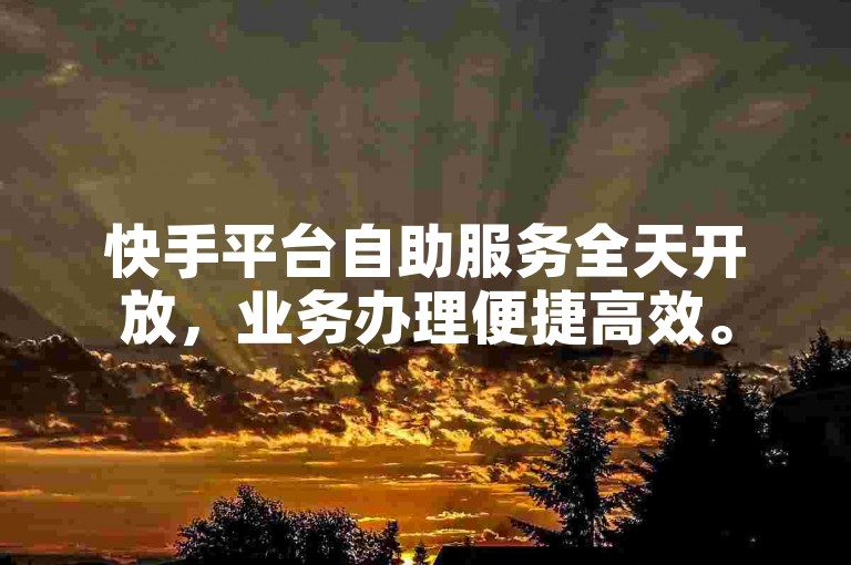 快手平台自助服务全天开放，业务办理便捷高效。