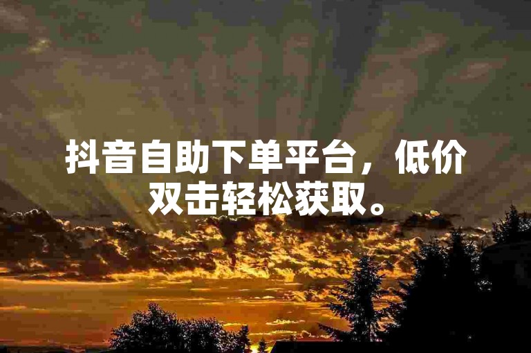抖音自助下单平台，低价双击轻松获取。