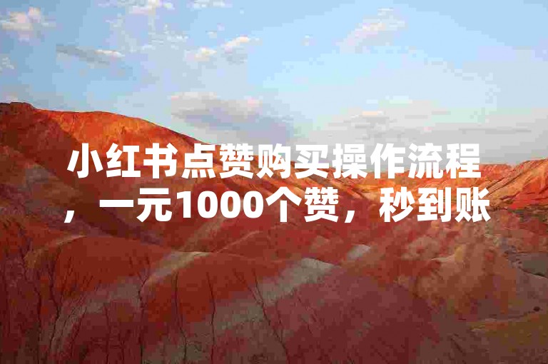 小红书点赞购买操作流程，一元1000个赞，秒到账。
