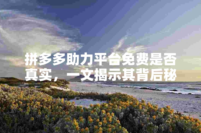 拼多多助力平台免费是否真实，一文揭示其背后秘密。