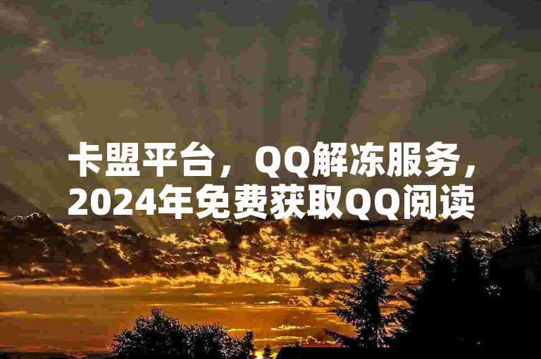 卡盟平台，QQ解冻服务，2024年免费获取QQ阅读VIP。