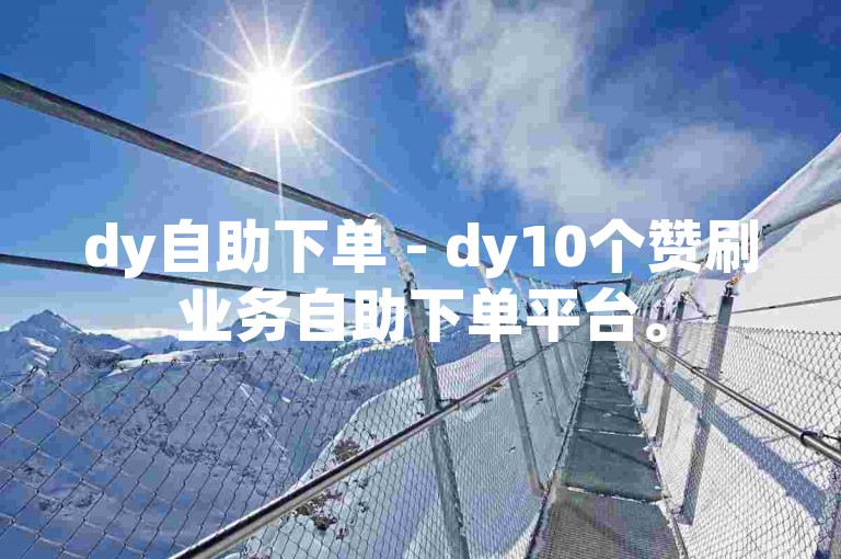 dy自助下单 - dy10个赞刷业务自助下单平台。