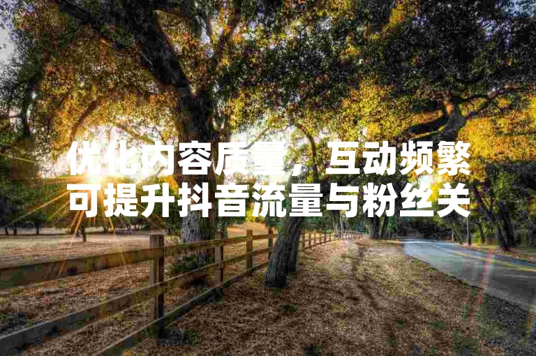 优化内容质量，互动频繁可提升抖音流量与粉丝关注。