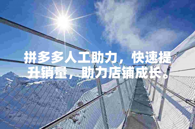 拼多多人工助力，快速提升销量，助力店铺成长。