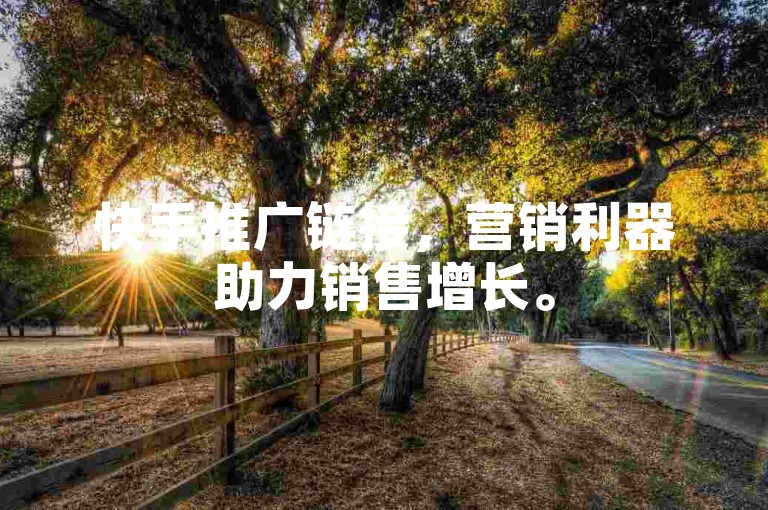 快手推广链接，营销利器助力销售增长。