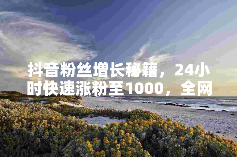 抖音粉丝增长秘籍，24小时快速涨粉至1000，全网最低价。