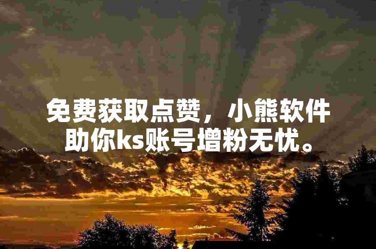 免费获取点赞，小熊软件助你ks账号增粉无忧。