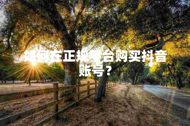 如何在正规平台购买抖音账号？