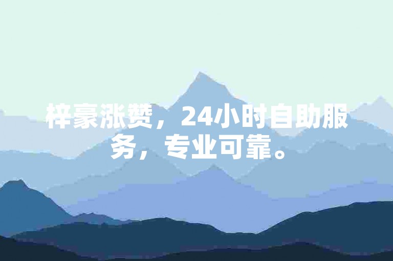 梓豪涨赞，24小时自助服务，专业可靠。