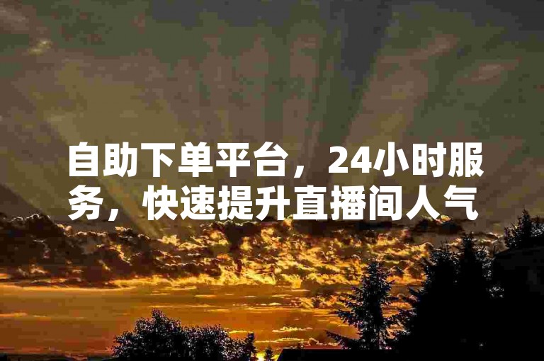 自助下单平台，24小时服务，快速提升直播间人气。