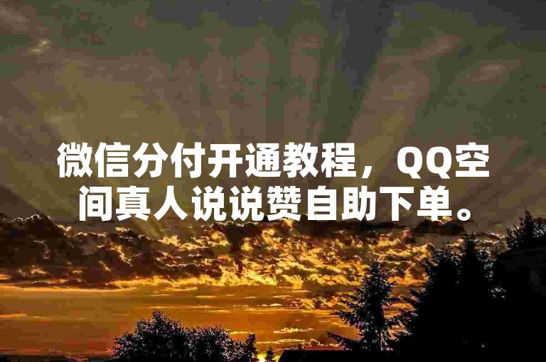 微信分付开通教程，QQ空间真人说说赞自助下单。
