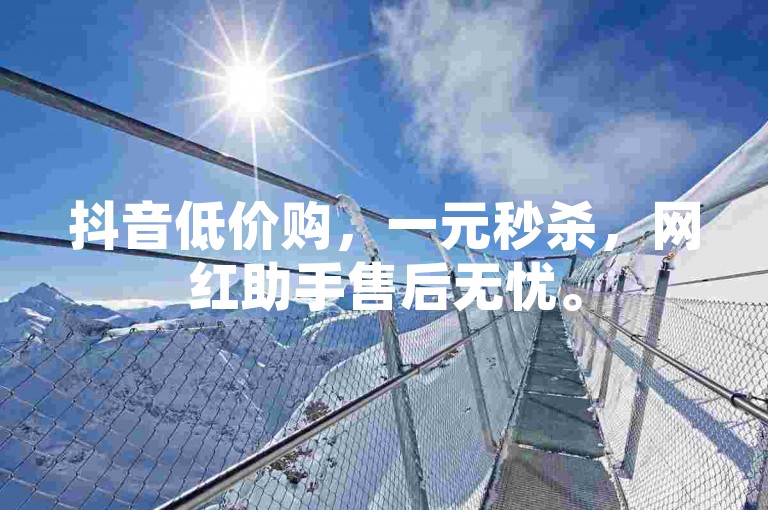 抖音低价购，一元秒杀，网红助手售后无忧。