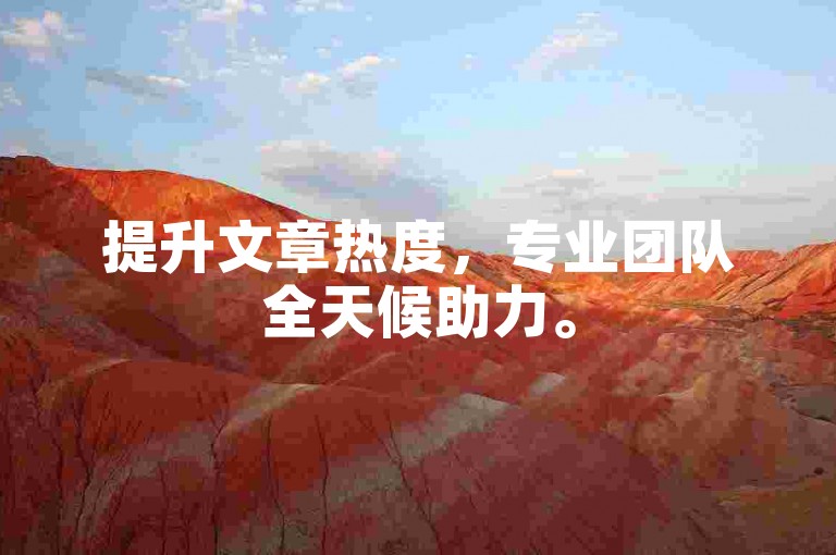 提升文章热度，专业团队全天候助力。