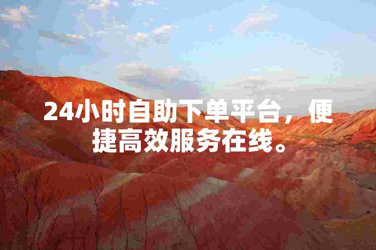 24小时自助下单平台，便捷高效服务在线。