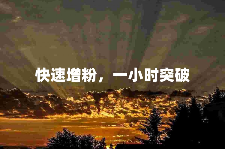 快速增粉，一小时突破500有效粉丝！