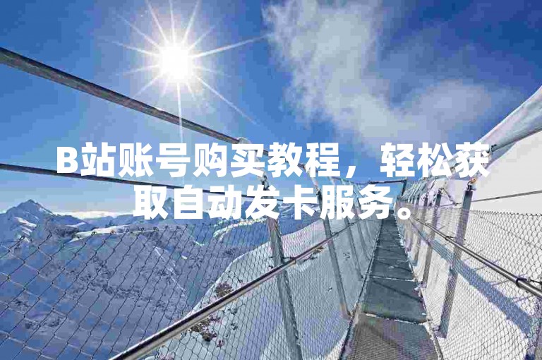 B站账号购买教程，轻松获取自动发卡服务。