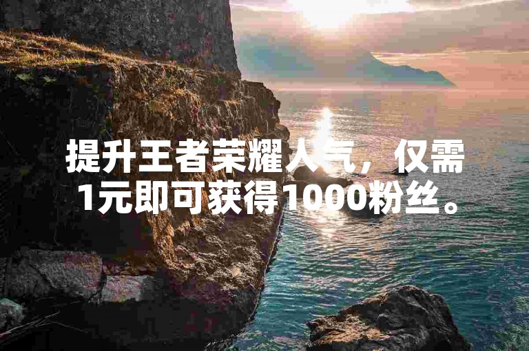 提升王者荣耀人气，仅需1元即可获得1000粉丝。