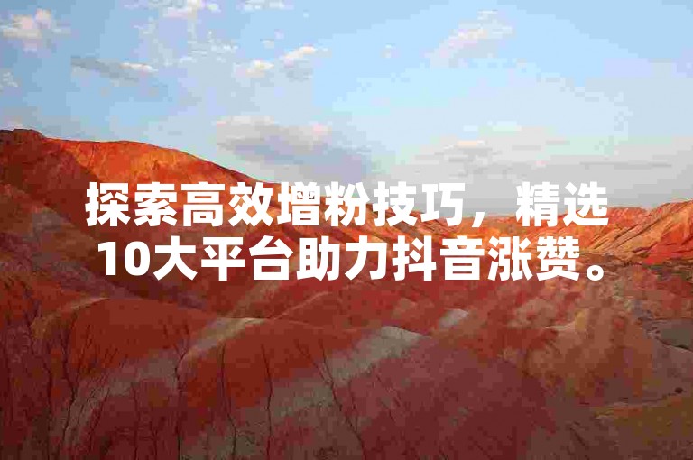 探索高效增粉技巧，精选10大平台助力抖音涨赞。